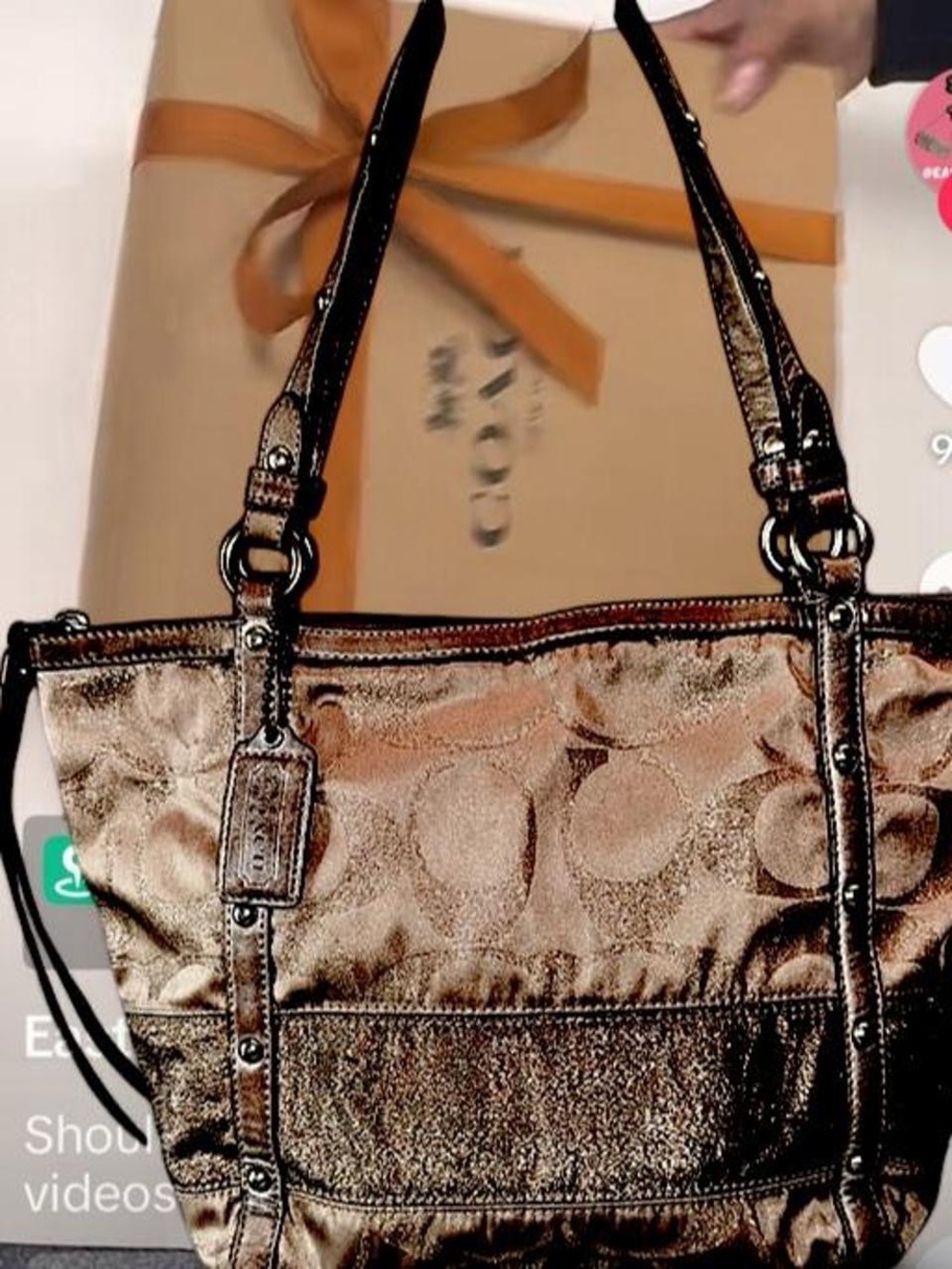 Coach Metallic Bronze Shoulder Bag